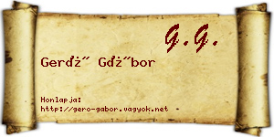 Gerő Gábor névjegykártya