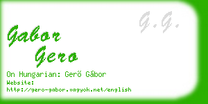 gabor gero business card
